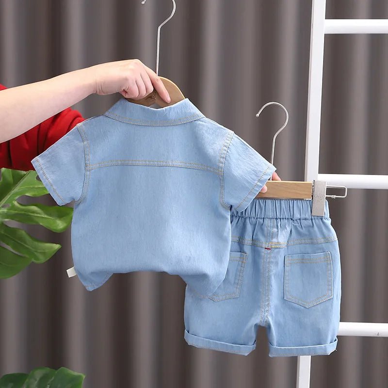 Summer Children Clothes Boys Suit Denim Tops + Jeans Pants 2Pcs/Set Infant Casual Outfits - Astra Wear astrawear.ca
