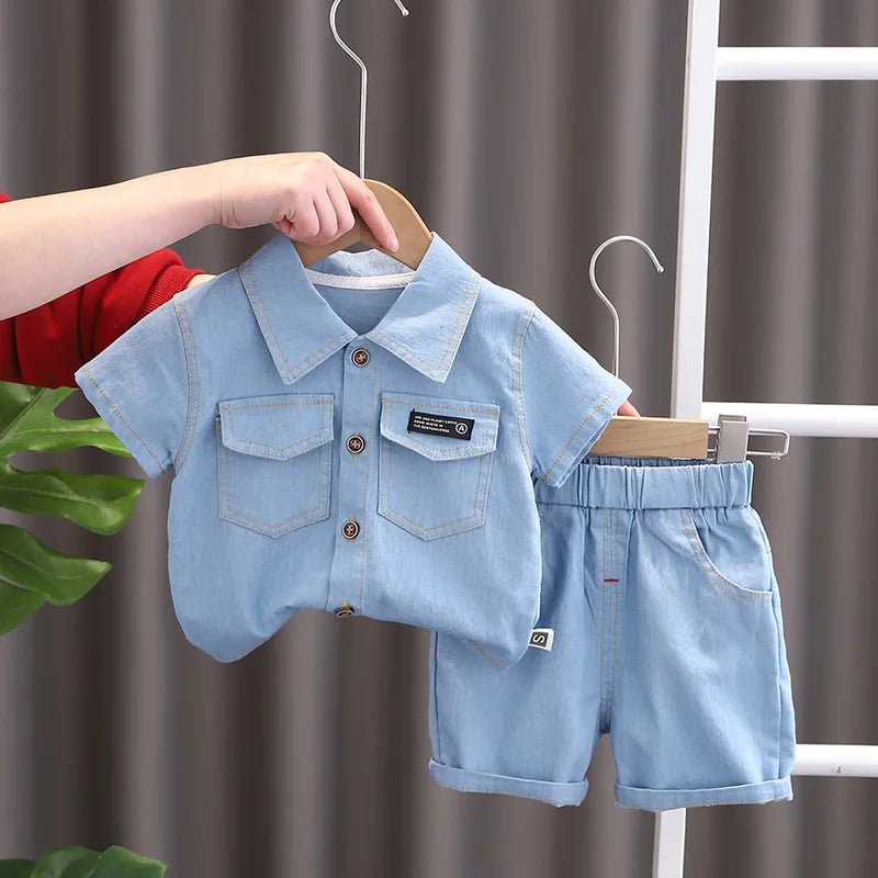 Summer Children Clothes Boys Suit Denim Tops + Jeans Pants 2Pcs/Set Infant Casual Outfits - Astra Wear astrawear.ca