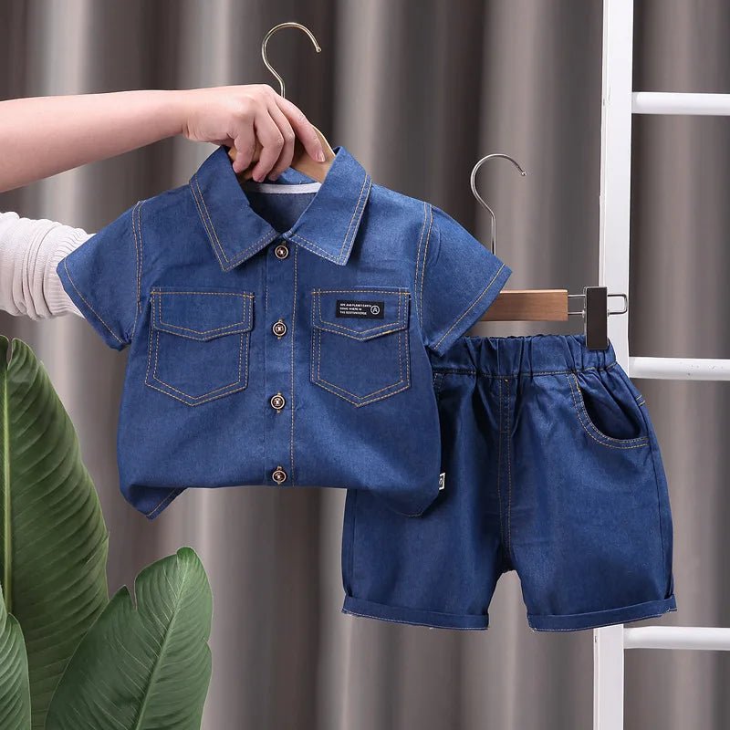Summer Children Clothes Boys Suit Denim Tops + Jeans Pants 2Pcs/Set Infant Casual Outfits - Astra Wear astrawear.ca