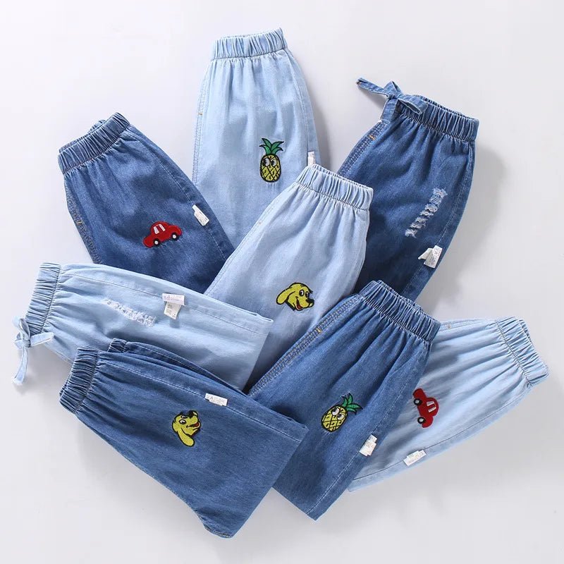 Summer kids girls boys baby clothes outer wear thin loose denim trousers for toddler girls children's clothing jeans pants - Astra Wear astrawear.ca