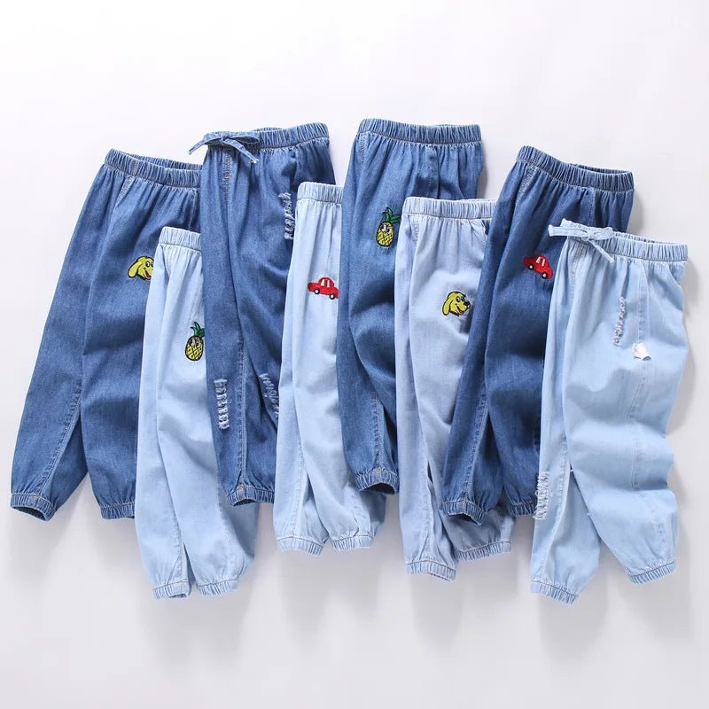 Summer kids girls boys baby clothes outer wear thin loose denim trousers for toddler girls children's clothing jeans pants - Astra Wear astrawear.ca