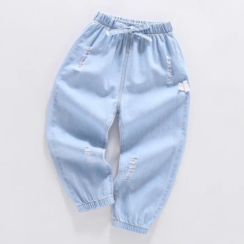 Summer kids girls boys baby clothes outer wear thin loose denim trousers for toddler girls children's clothing jeans pants - Astra Wear astrawear.ca