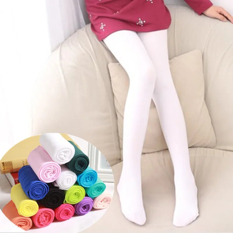 Summer Spring Candy Color Kids girls Pantyhose Ballet Dance Tights for infant child Stocking Velvet Solid White autumn Pantyhose - Astra Wear astrawear.ca