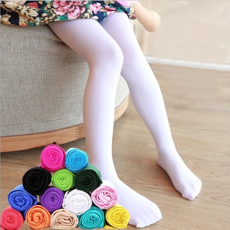 Summer Spring Candy Color Kids Pantyhose Ballet Dance Tights for Girls Stocking Children Velvet Solid White Pantyhose - Astra Wear astrawear.ca