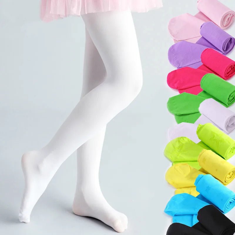 Summer Spring Candy Color Kids Pantyhose Ballet Dance Tights for Girls Stocking Children Velvet Solid White Pantyhose - Astra Wear astrawear.ca
