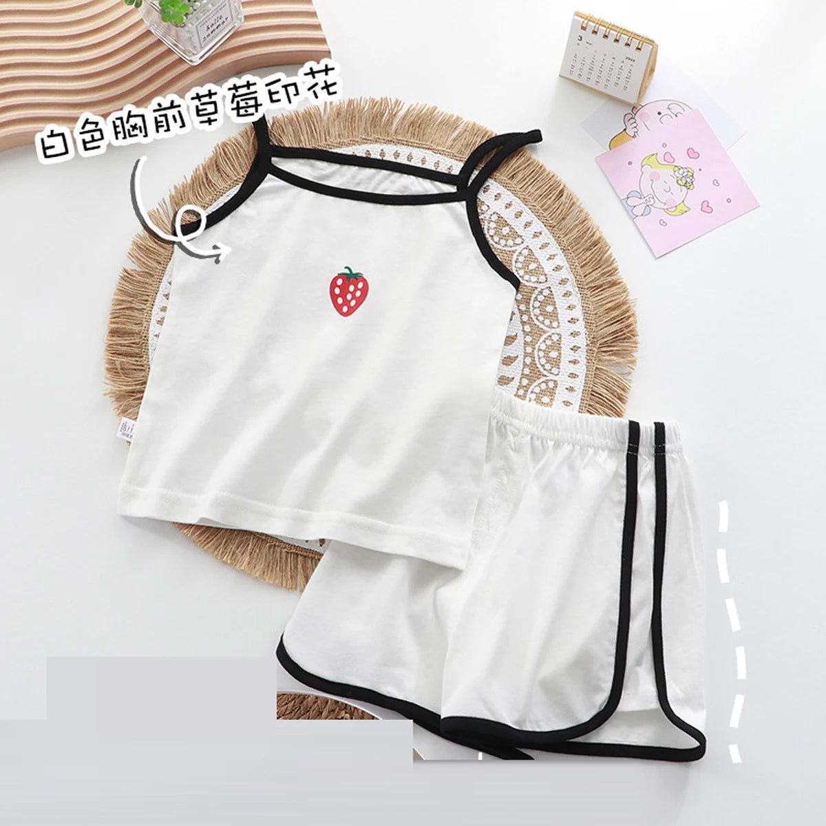 Summer toddler kids girls' clothes baby outfits sets camisole T-shirt top+shorts sports suit for children girls' clothing sets - Astra Wear astrawear.ca