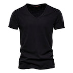T-shirt homme en coton – Col V slim casual - Astra Wear astrawear.ca