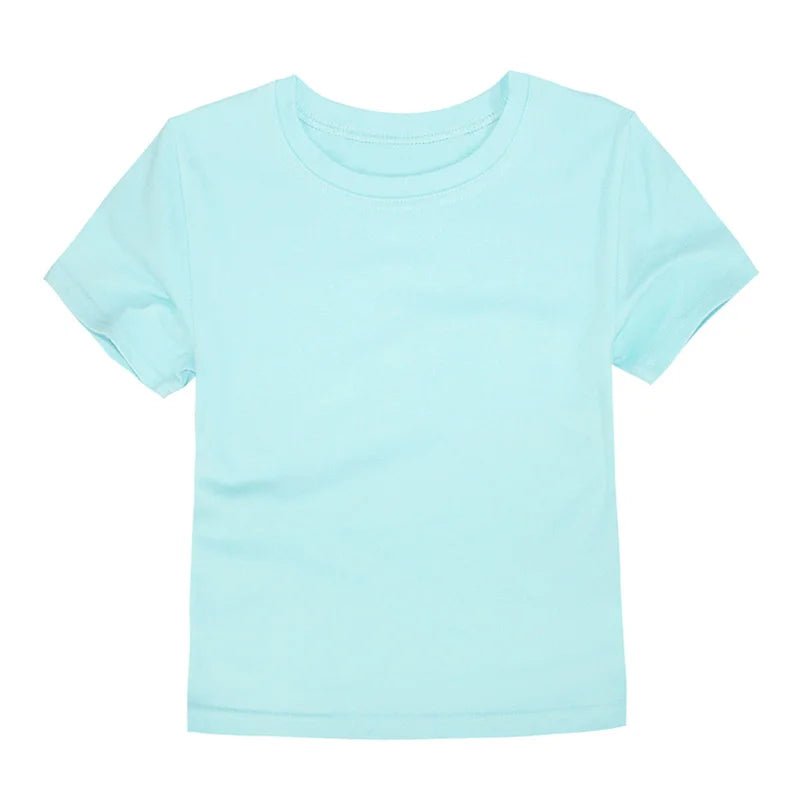 T Shirt Kids 100% Cotton Toddler Boy Tshirt Sport Fashion Teen Girl Tee 150 160cm Yellow Pink Summer Clothes Children's Clothing - Astra Wear astrawear.ca