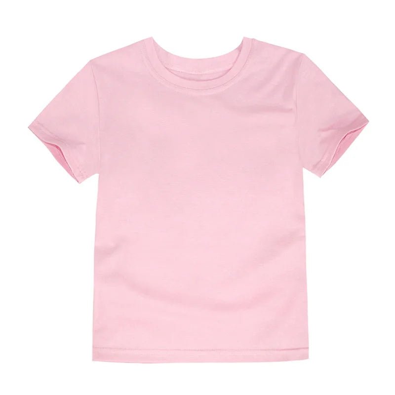 T Shirt Kids 100% Cotton Toddler Boy Tshirt Sport Fashion Teen Girl Tee 150 160cm Yellow Pink Summer Clothes Children's Clothing - Astra Wear astrawear.ca