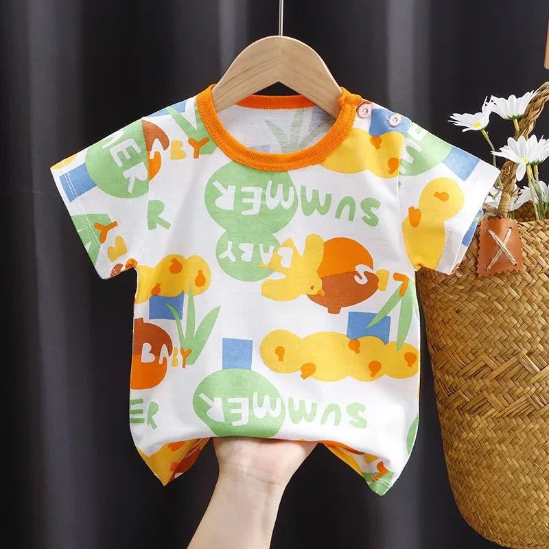 T-shirts Kids Toddler Children's Clothing Cartoon Print Cotton Tee Tops Boys and Girls Clothes Baby Summer - Astra Wear astrawear.ca