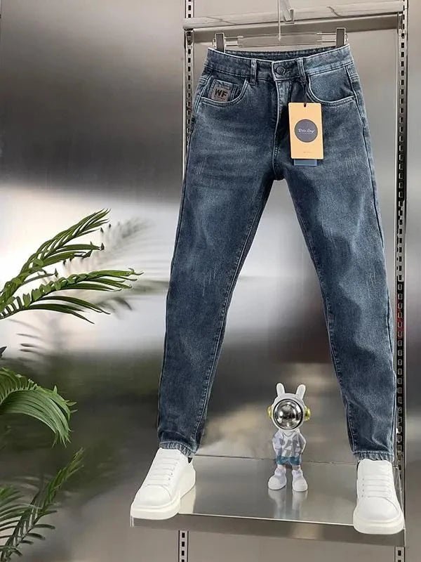 Thick Jeans Men's Slim Fit Spring Autumn Winter Casual Long Pants - Astra Wear astrawear.ca