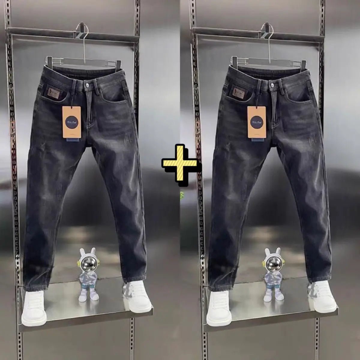 Thick Jeans Men's Slim Fit Spring Autumn Winter Casual Long Pants - Astra Wear astrawear.ca