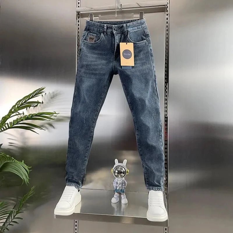 Thick Jeans Men's Slim Fit Spring Autumn Winter Casual Long Pants - Astra Wear astrawear.ca