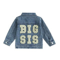 Toddler Girl Denim Jacket Letter Embroidery Long Sleeve Button Jean - Astra Wear astrawear.ca