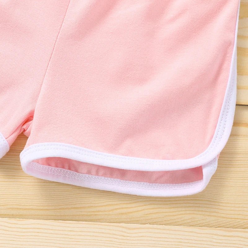 Trendy Summer Children's Sports Clothing Set 2-6Y Patchwork Letter Camisole and Shorts 2Pcs for Girls Kid's Casual Vest Outfit - Astra Wear astrawear.ca