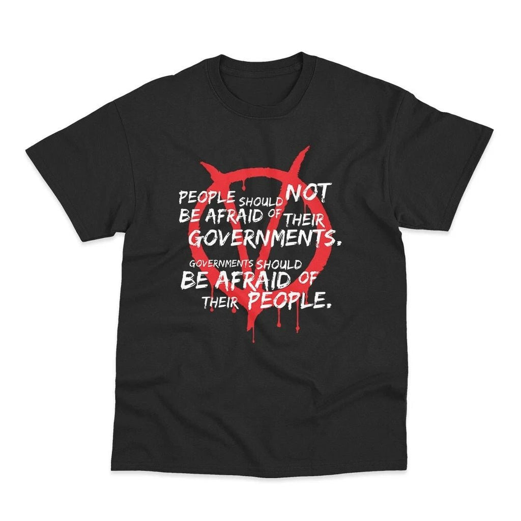 V for Vendetta Quote T-Shirt for Men Classic Dystopian Movie Graphic Tee Retro Streetwear Short Sleeve Casual Summer Top - Astra Wear astrawear.ca