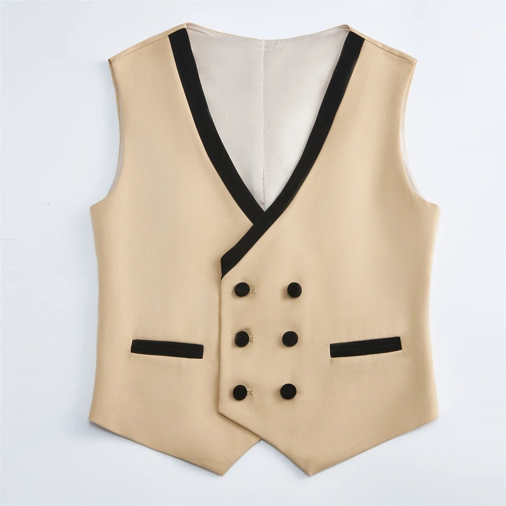 Velvet Collar Suit Set for Kids 3-14 Years, Three-Piece Wedding Suits for Boys, Toddler Suits Tuxedo Homecoming Teens Suits - Astra Wear astrawear.ca