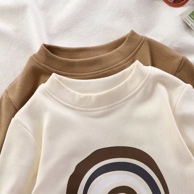 Velvet Lining Children Long Sleeved Base Shirt Boys Girls Kids Loose Top Autumn Winter Warn Clothes Baby O-neck Pullover Blouse - Astra Wear astrawear.ca