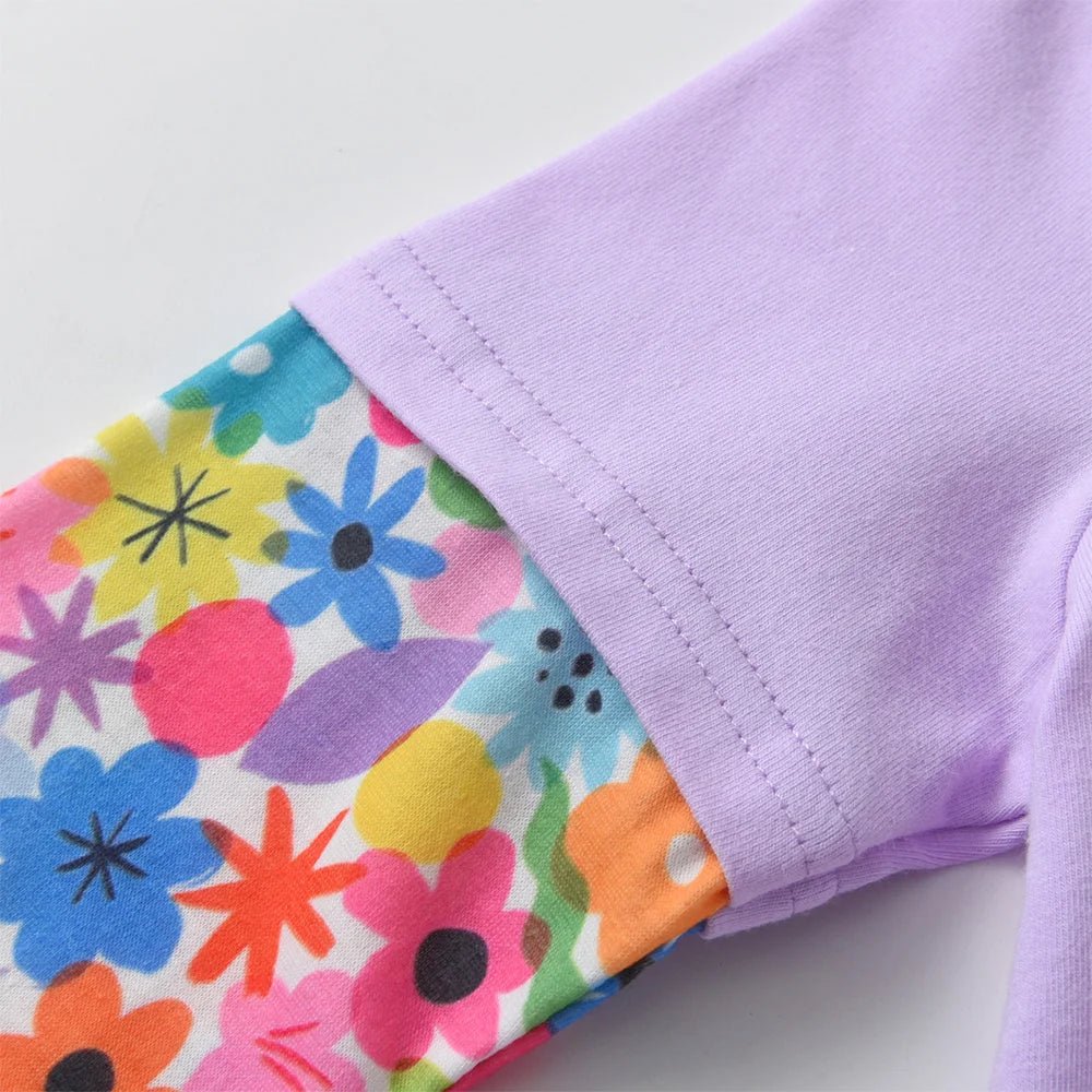 VIKITA Children Clothing Kids Rabbit Floral Print Long Sleeve Cotton Casual Tops Tees and Pants 2 Pcs Suit Kids Clothes Sets - Astra Wear astrawear.ca