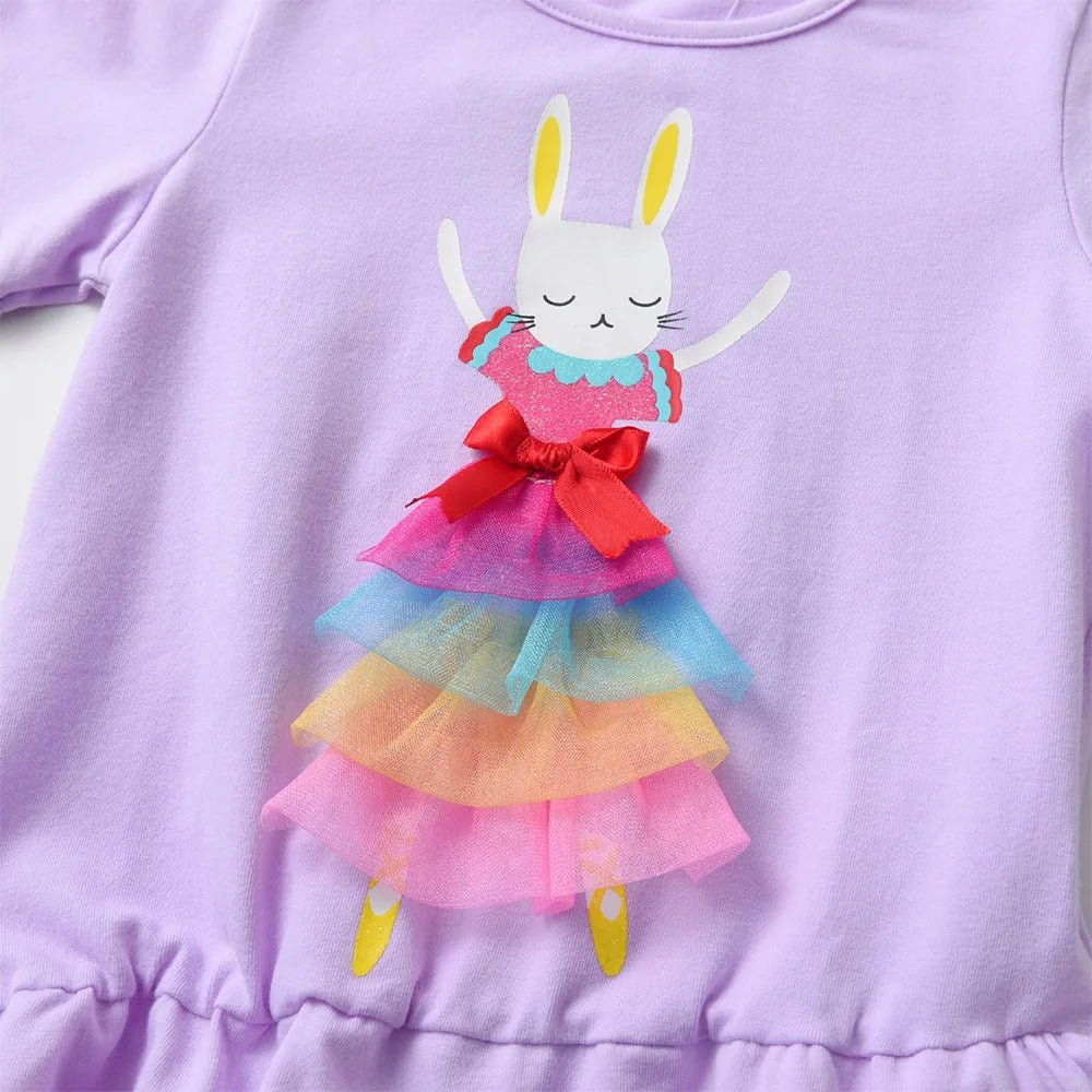 VIKITA Children Clothing Kids Rabbit Floral Print Long Sleeve Cotton Casual Tops Tees and Pants 2 Pcs Suit Kids Clothes Sets - Astra Wear astrawear.ca