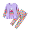 VIKITA Children Clothing Kids Rabbit Floral Print Long Sleeve Cotton Casual Tops Tees and Pants 2 Pcs Suit Kids Clothes Sets - Astra Wear astrawear.ca