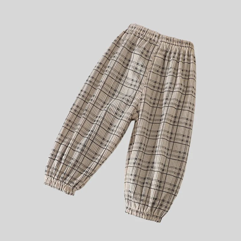 Vintage Checkered Striped 1-7Y Kids Pants Autumn Corduroy Textured Toddler Cropped Trousers - Astra Wear astrawear.ca