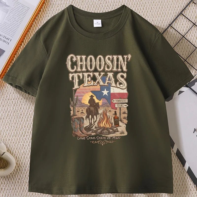 Vintage Country Music Merch T-shirt for Men Women Retro Western Cowboy T Shirt Soft Breathable Round Neck Tees Unisex Clothes - Astra Wear astrawear.ca