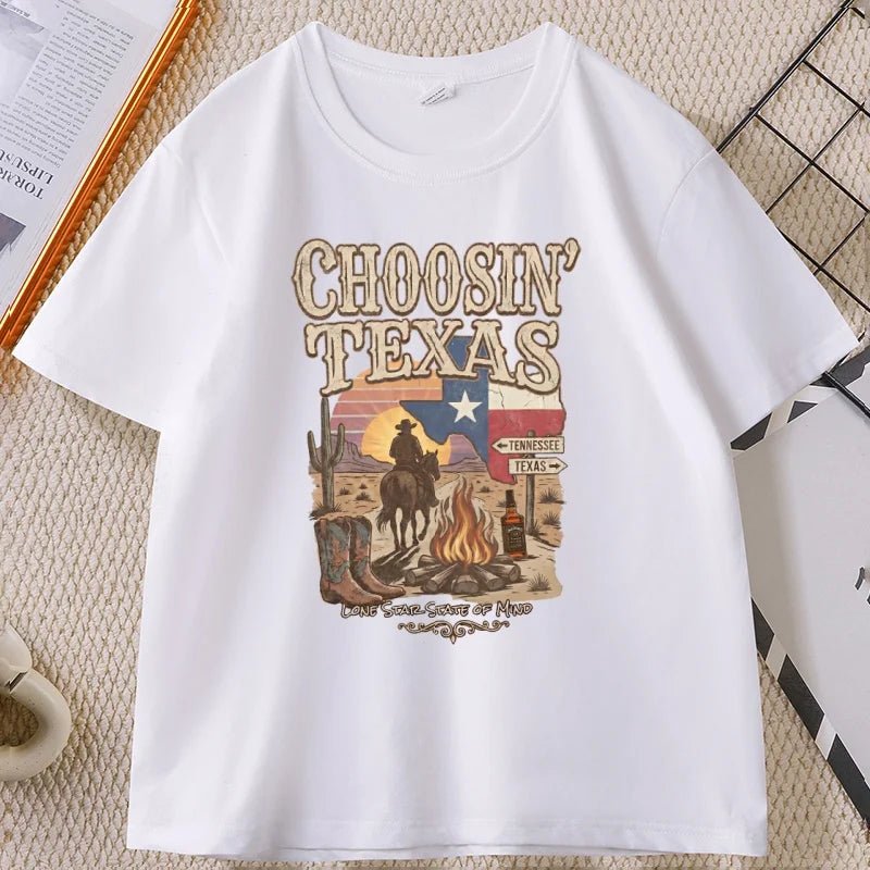 Vintage Country Music Merch T-shirt for Men Women Retro Western Cowboy T Shirt Soft Breathable Round Neck Tees Unisex Clothes - Astra Wear astrawear.ca