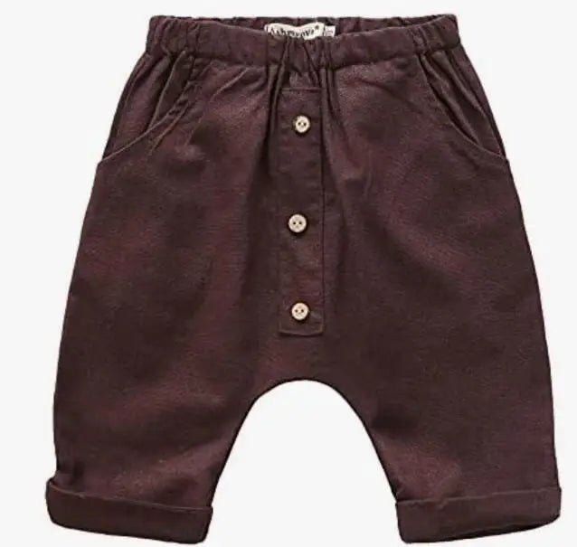Vintage Linen Cotton Boys Shirt Toddler Summer Casual Clothing Sets Solid Short Sleeve T-Shirt Tops+Shorts Outfits For 0-3T Kids - Astra Wear astrawear.ca