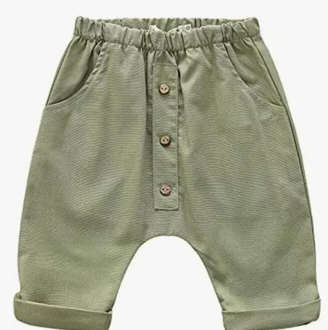 Vintage Linen Cotton Boys Shirt Toddler Summer Casual Clothing Sets Solid Short Sleeve T-Shirt Tops+Shorts Outfits For 0-3T Kids - Astra Wear astrawear.ca