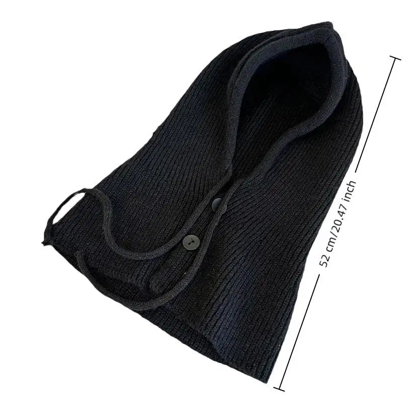 Winter Balaclava Hat Warm Knitted Women's Hood Hat Solid Color Neck - Astra Wear astrawear.ca