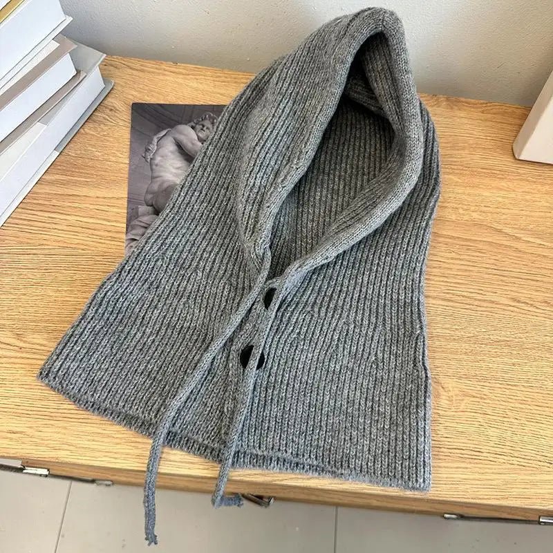 Winter Balaclava Hat Warm Knitted Women's Hood Hat Solid Color Neck - Astra Wear astrawear.ca