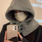 Winter Balaclava Hat Warm Knitted Women's Hood Hat Solid Color Neck - Astra Wear astrawear.ca