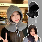 Winter Balaclava Hat Warm Knitted Women's Hood Hat Solid Color Neck - Astra Wear astrawear.ca