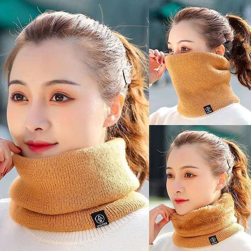 Winter Plush Muffler Woolen Knitting Neck Cover Fashion Solid Color - Astra Wear astrawear.ca
